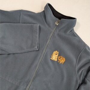 Danbury Mint Pomeranian Embroidered Fleece Jacket Blue XL Dog present Vintage